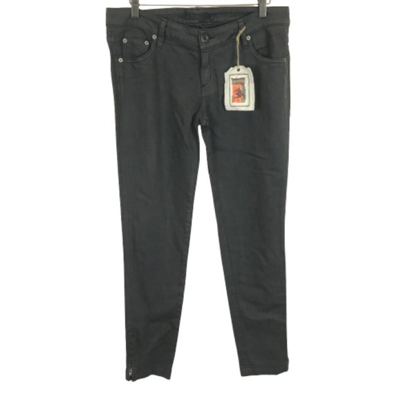 NWT Womens Size 29 29x30 1/2 Carmar Dark Gray Zip Hem Slim Leg Denim Jeans - Picture 1 of 7